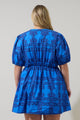 Romery Abstract Alba Puff Sleeve Mini Dress Curve