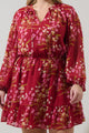 Ginnie Floral Paxton Balloon Sleeve Mini Dress Curve