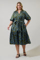 Solvay Floral Wynette Tiered Midi Dress Curve