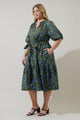 Solvay Floral Wynette Tiered Midi Dress Curve