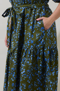 Solvay Floral Wynette Tiered Midi Dress Curve