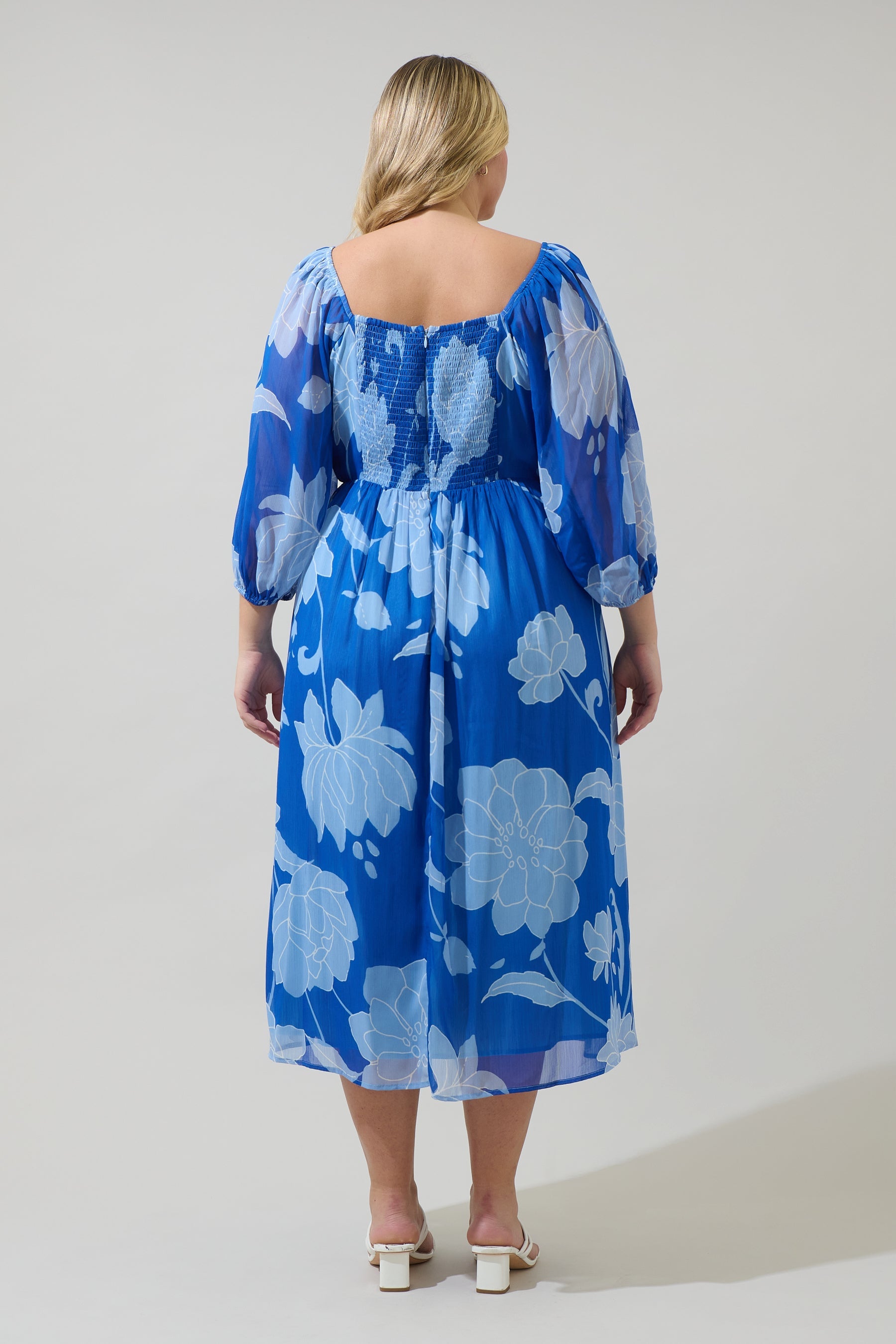 Seabloom Floral Amaretto Puff Sleeve Midi Dress Curve – Sugarlips Seabloom Floral Amaretto Puff Sleeve Midi Dress Curve – Sugarlips