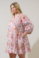 Hendry Floral Velma Ruffle Shift Dress Curve