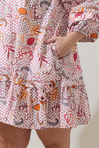 Hendry Floral Velma Ruffle Shift Dress Curve