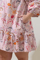Hendry Floral Velma Ruffle Shift Dress Curve