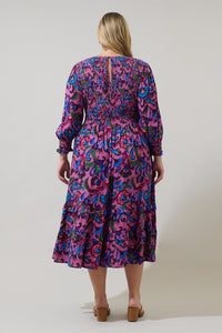 Valier Floral Ludlow Smocked Midi Dress Curve