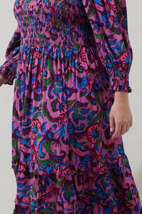 Valier Floral Ludlow Smocked Midi Dress Curve