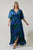 Busbee Floral Abelia Hi-Low Maxi Wrap Dress Curve