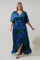 Busbee Floral Abelia Hi-Low Maxi Wrap Dress Curve