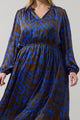 Krista Abstract Fabiola Split Neck Midi Dress Curve