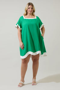 Gizelle Scallop Shift Mini Dress Curve