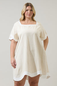 Gizelle Scallop Shift Mini Dress Curve