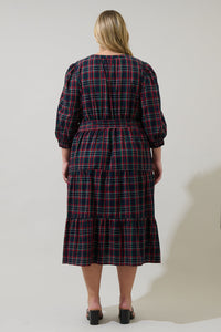 Chapman Plaid Yanis Button Up Midi Dress Curve