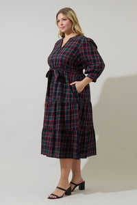 Chapman Plaid Yanis Button Up Midi Dress Curve
