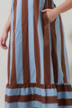 Evabelle Stripe Xena Puff Sleeve Maxi Dress Curve