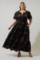 Zenzi Jungle Ordy Smocked Midi Dress Curve