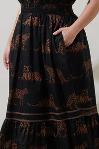 Zenzi Jungle Ordy Smocked Midi Dress Curve