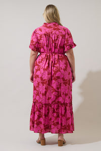 Craney Floral Alna Button Up Midi Dress Curve