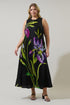 Varkey Floral Saisha Satin Midi Dress Curve