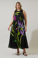 Varkey Floral Saisha Satin Midi Dress Curve