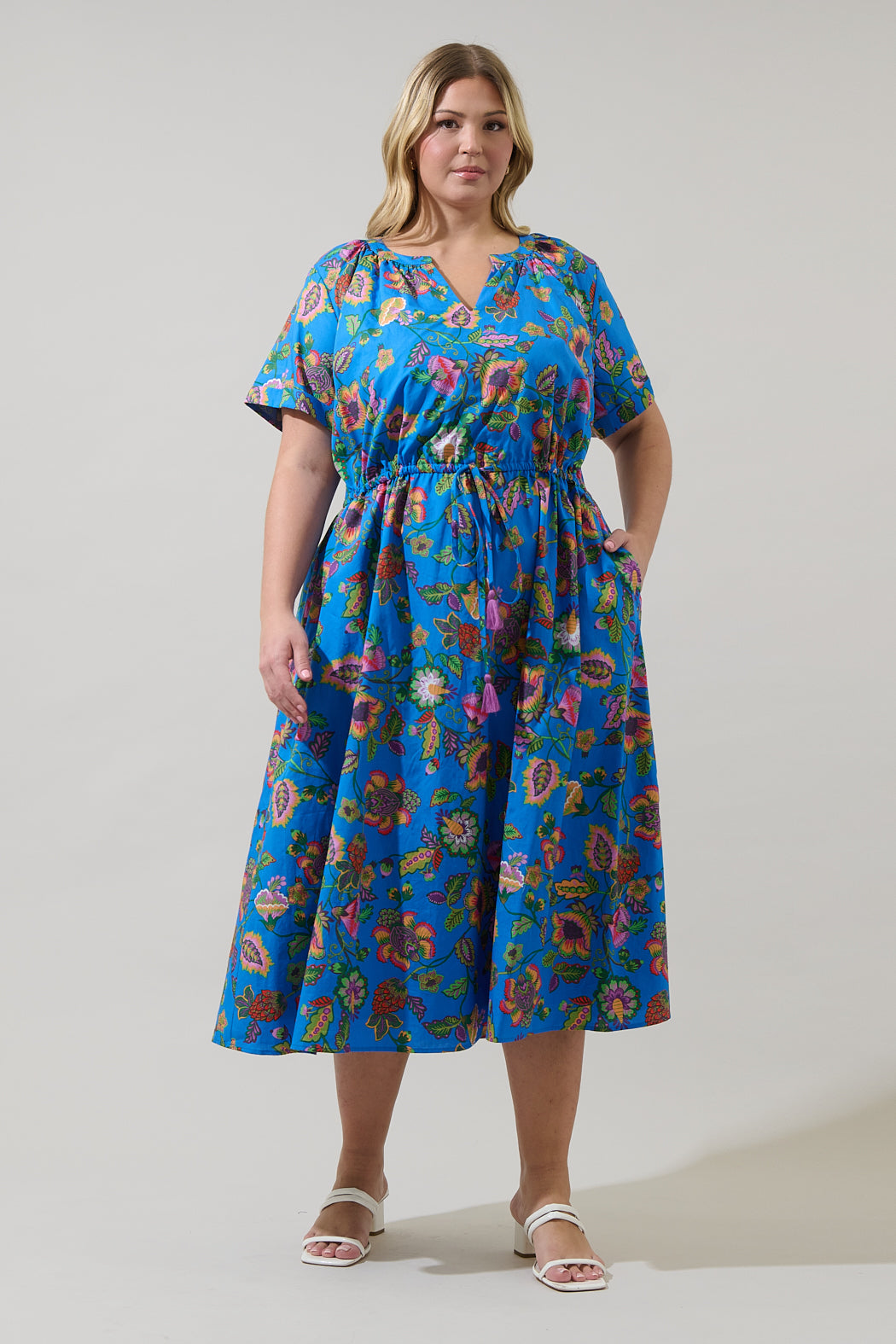 plus size ruffle midi dress Robbie Bee Plus Size Sleeveless Ruffled Midi Dress