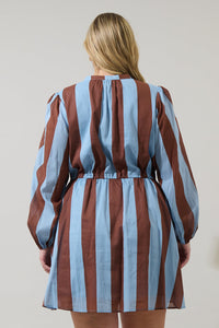 Evabelle Stripe Viany Shift Mini Dress Curve