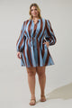 Evabelle Stripe Viany Shift Mini Dress Curve
