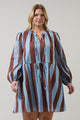 Evabelle Stripe Viany Shift Mini Dress Curve