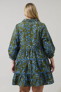 Solvay Floral Stark Tiered Mini Dress Curve