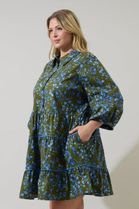 Solvay Floral Stark Tiered Mini Dress Curve