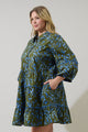 Solvay Floral Stark Tiered Mini Dress Curve