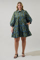 Solvay Floral Stark Tiered Mini Dress Curve
