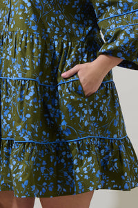 Solvay Floral Stark Tiered Mini Dress Curve
