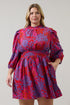 Darret Floral Esmae Pleated Mini Dress Curve
