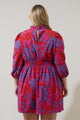 Darret Floral Esmae Pleated Mini Dress Curve