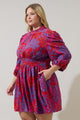 Darret Floral Esmae Pleated Mini Dress Curve