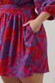 Darret Floral Esmae Pleated Mini Dress Curve