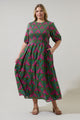 Evanna Floral Bermy Smocked Maxi Dress Curve
