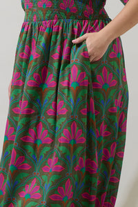 Evanna Floral Bermy Smocked Maxi Dress Curve