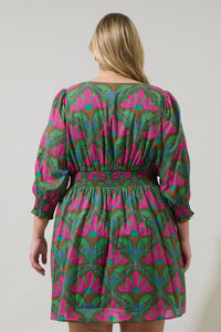 Evanna Floral Yolis Smocked Mini Dress Curve