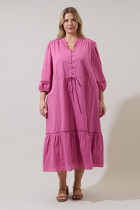 Harmy Drawstring Midi Dress Curve