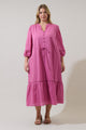 Harmy Drawstring Midi Dress Curve