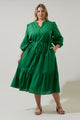 Harmy Drawstring Midi Dress Curve