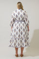 Rennie Floral Darny Long Sleeve Midi Dress Curve