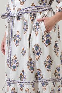 Rennie Floral Darny Long Sleeve Midi Dress Curve