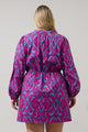 Ivani Abstract Luzma Drawstring Mini Dress Curve