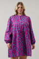 Ivani Abstract Luzma Drawstring Mini Dress Curve