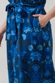 Palmate Floral Senidy Puff Sleeve Midi Dress Curve