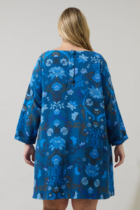 Palmate Floral Lonna Shift Mini Dress Curve