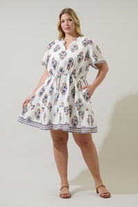 Rennie Floral Warna Shift Mini Dress Curve